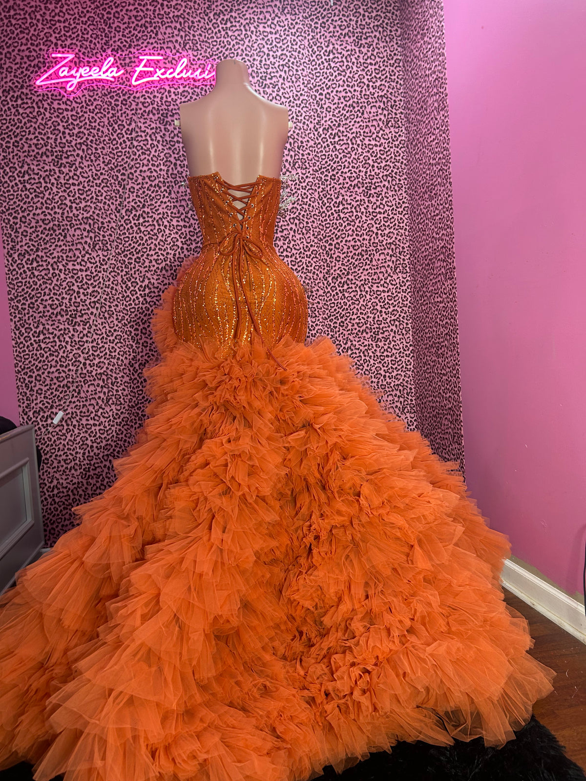 Valencia 3D Floral Corset Prom Dress