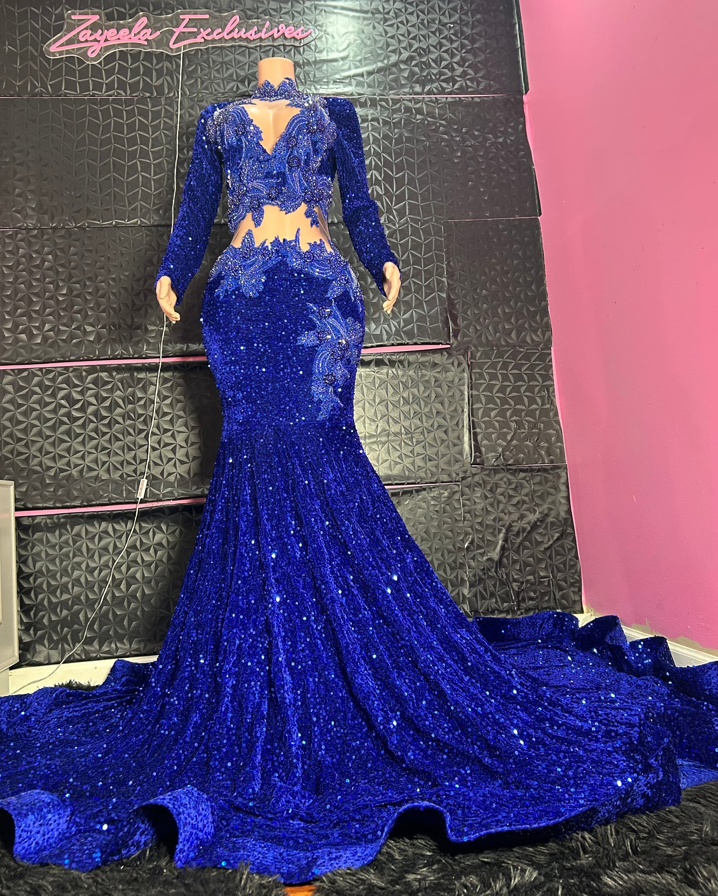 Royal blue prom dress