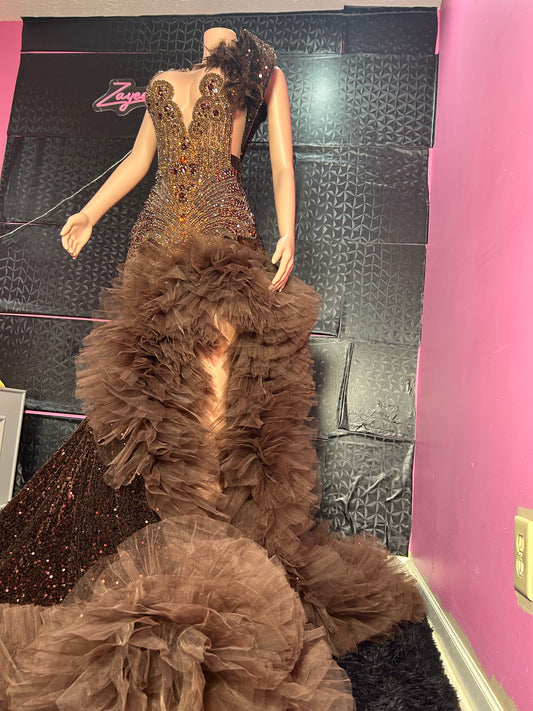 Brown prom dress