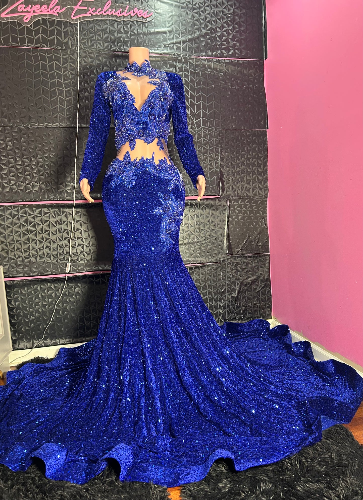 Royal blue prom dress