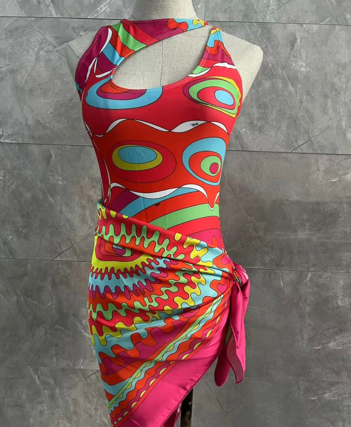 Citrus Shine One Piece Set W/ Wrap